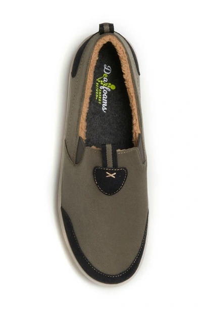Dearfoams Men's Cypress Water-resistant Energy Return Twin Gore Slipper Shoes In Loden