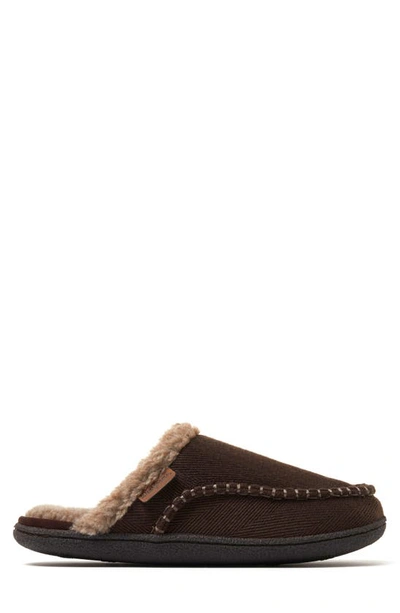 Dearfoams Matthew Moccasin Toe Scuff House Slipper In Brown