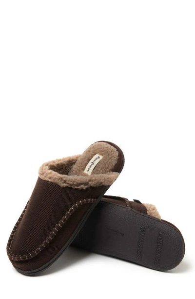 Dearfoams Matthew Moccasin Toe Scuff House Slipper In Brown