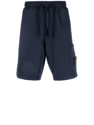 Shop Stone Island Cotton Bermuda Shorts In Blue