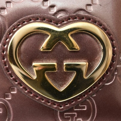 Shop Gucci Burgundy Patent Leather Wallet  ()