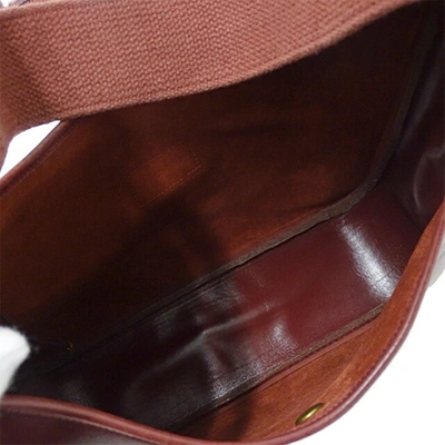 Shop Hermes Hermès Tsako Burgundy Leather Shoulder Bag ()