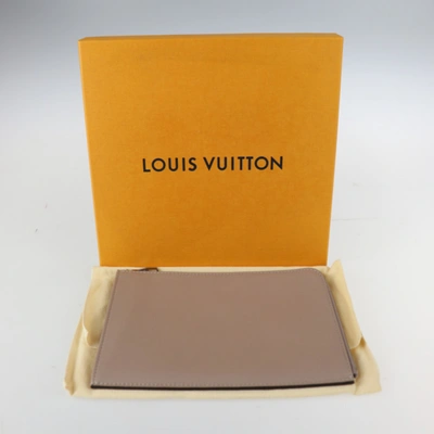Pre-owned Louis Vuitton Jules Brown Leather Clutch Bag ()