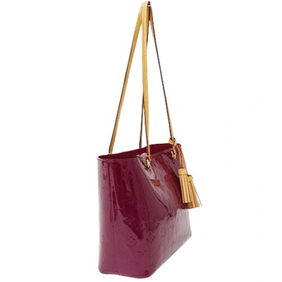Pre-owned Louis Vuitton Long Beach Burgundy Leather Tote Bag ()