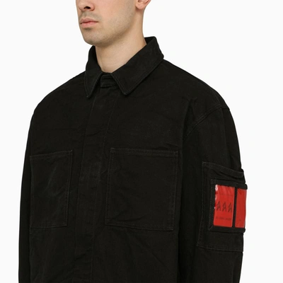 Shop M44 Label Group 44 Label Group Back Denim Shirt Jacket In Black