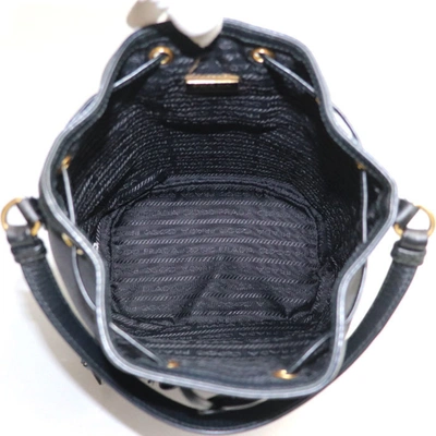 Shop Prada Bucket Bag Black Synthetic Handbag ()