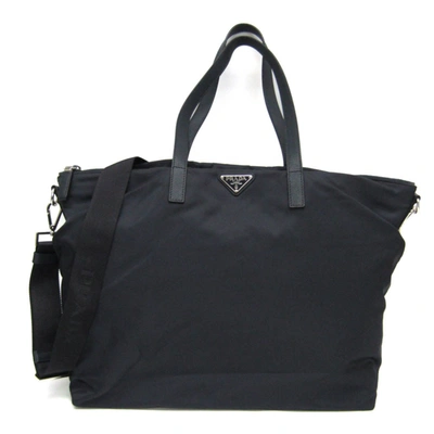 Shop Prada Cabas Black Synthetic Shoulder Bag ()