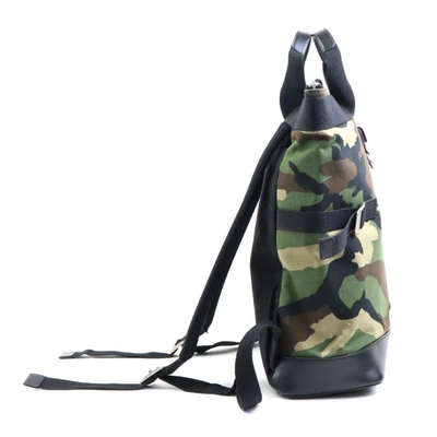 Shop Saint Laurent Rivington Khaki Canvas Backpack Bag ()