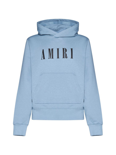 Shop Amiri Logo Printed Hoodie In Blue