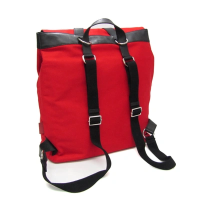 Shop Valentino Garavani Red Canvas Backpack Bag ()