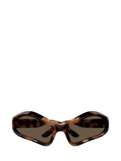 Shop Balenciaga Eyewear Geometric Frame Sunglasses In Brown