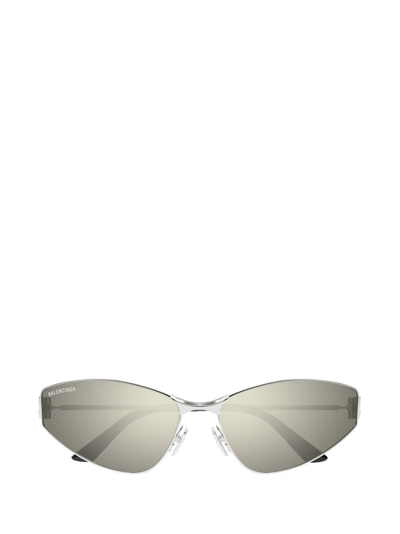 Shop Balenciaga Eyewear Cat Eye Frame Sunglasses In Silver