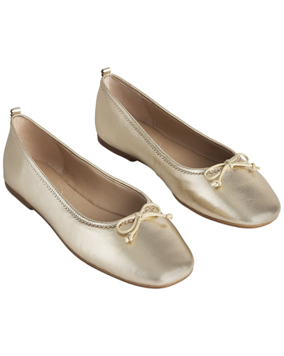Shop Boden Kitty Flexi Sole Leather Ballet Pump In Gold