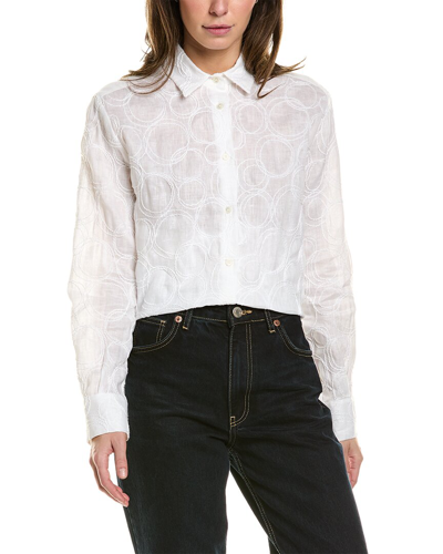 Shop Piazza Sempione Linen-blend Shirt In White