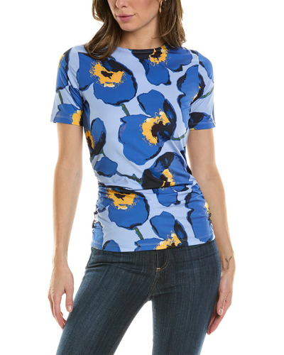 Shop Carolina Herrera Ruched T-shirt In Blue