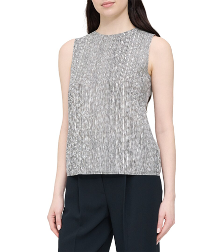 Shop Theory Straight Silk Shell In Grey