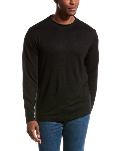Shop Theory Ryder Linen-blend T-shirt In Black