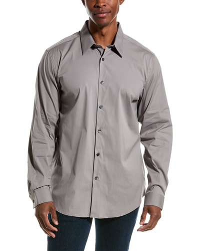 Shop Theory Sylvain Wealth Woven Shirt In Grey