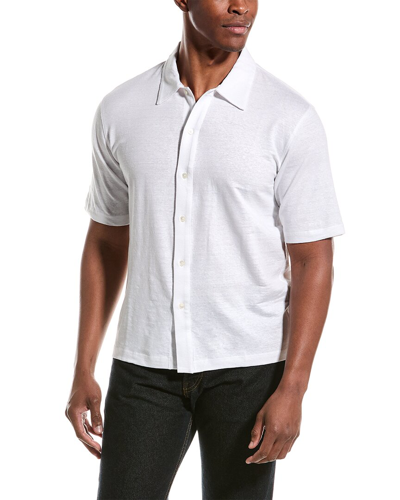 Shop Theory Ryder Linen-blend Shirt In White