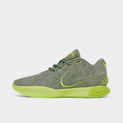 Shop Nike Lebron 21 Basketball Shoes In Oil Green/volt/volt