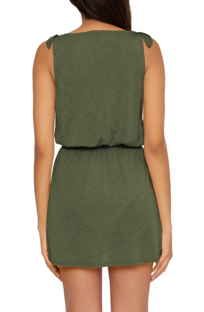 Shop Becca Breezy Basics Smocked Waist Cover-up Dress In Cactus