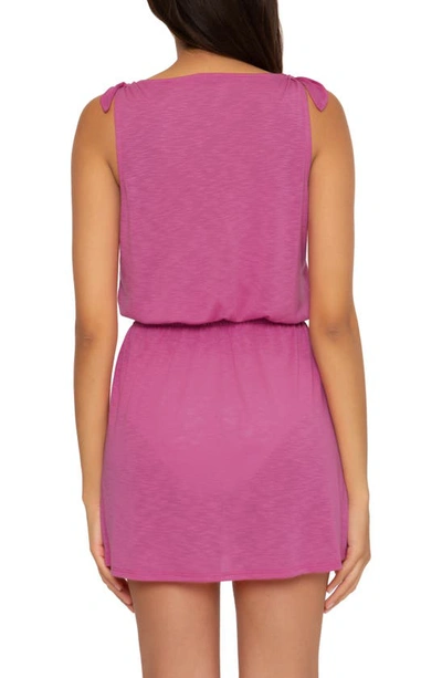 Shop Becca Breezy Basics Smocked Waist Cover-up Dress In Rose Violet