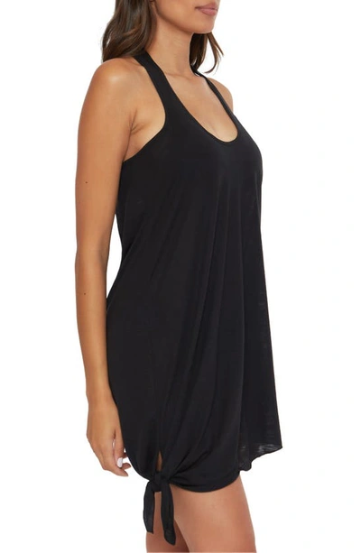 Shop Becca Breezy Basics Knot Hem Cover-up Dress In Black