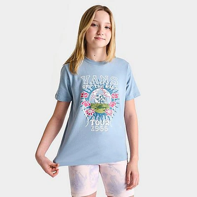 Shop Vans Girls' Floral Bff T-shirt In Dusty Blue