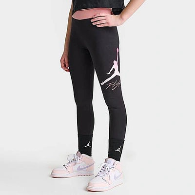 Shop Nike Jordan Girls' Jumpman Flight High-waisted Leggings In Black