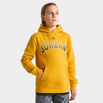 Shop Nike Jordan Boys' Sky Fade Pullover Hoodie In Yellow Ochre