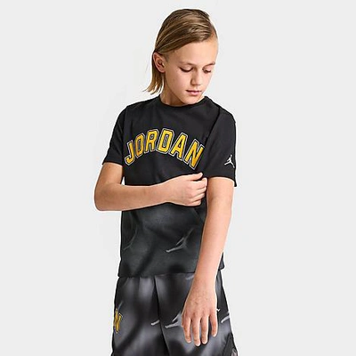 Shop Nike Jordan Boys' Sky Fade T-shirt In Black/yellow