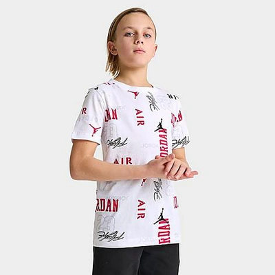 Shop Nike Jordan Boys' 23 Crossover Allover Print 23 T-shirt In White/allover Print