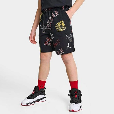 Shop Nike Jordan Boys' Allover Print Shorts In Black