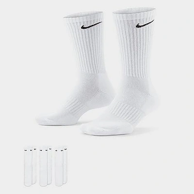 Shop Nike Everyday Cushioned Training Crew Socks (3-pack) In White/black