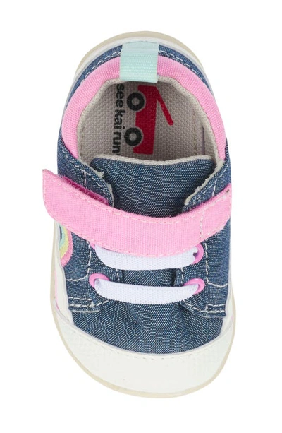 Shop See Kai Run Stevie Ii Sneaker In Chambray/pink