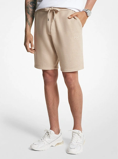 Shop Michael Kors French Terry Cotton Blend Shorts In Natural