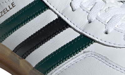 Shop Adidas Originals Gazelle Indoor Sneaker In White/ Green/ Black