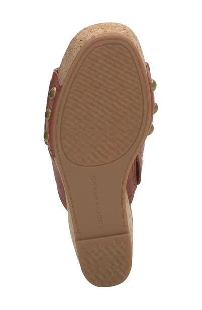 Shop Lucky Brand Valmai Platform Wedge Slide Sandal In Henna