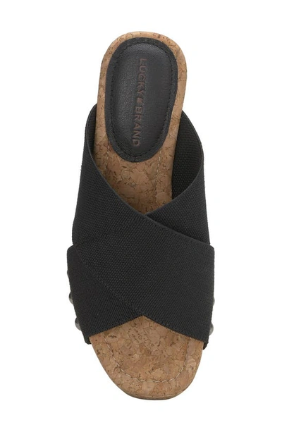 Shop Lucky Brand Valmai Platform Wedge Slide Sandal In Black Linels