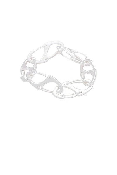Martine Ali Silver Coated Bias Bracelet In Silver