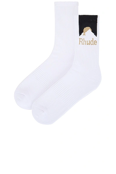Shop Rhude Moonlight Sock In White  Black  & Yellow