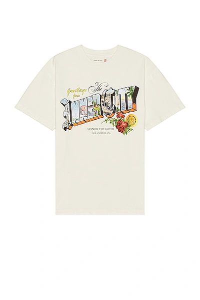 Shop Honor The Gift Greetings 2.0 Short Sleeve Tee In White