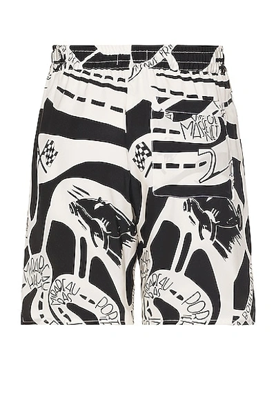 Rhude Men's Strada Shorts In Black & White