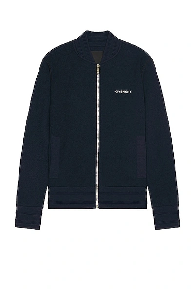 Givenchy Knitted Varsity Jacket In Dark Navy
