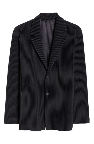 Shop Issey Miyake Homme Plissé  Pleated Blazer In Black