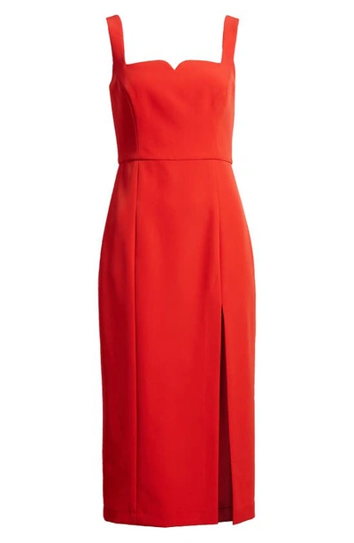 French Connection Echo Crepe Sheath Dress In True Red