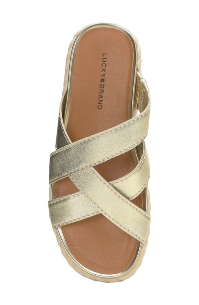 Shop Lucky Brand Loftee Platform Sandal In Platino Metlnp