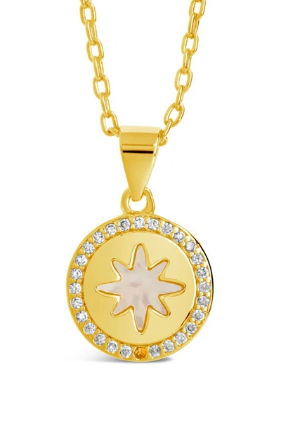 Sterling Forever Brae Mother-of-pearl Pendant Necklace In Gold