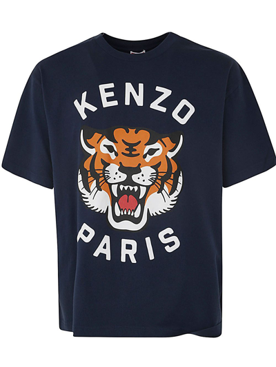 Shop Kenzo Lucky Tiger Oversize T In Blue