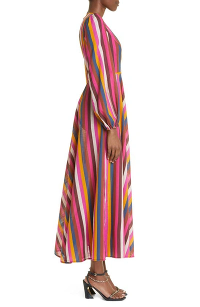 Shop Zimmermann Ginger Stripe Cotton Cover-up Dress In Multi Stripe